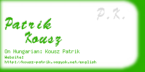 patrik kousz business card